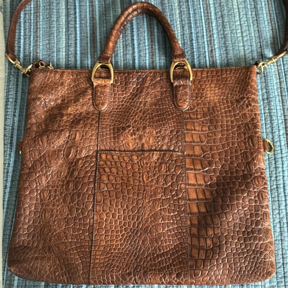 Brown leather Crocodile Pattern GILI Bag - Picture 4 of 8